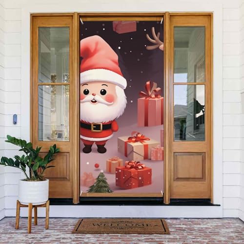 Willkommens-Türabdeckung, Dekoration, Türbanner 183 x 80 cm, niedliches Weihnachtsfeiertage, Veranda, Banner, Schild, Fotohintergrund, saisonales Haustür-Banner zum Aufhängen, Banner für Urlaub, Party Willkommens-Türabdeckung, Dekoration, Türbanner 183 x 80 cm, niedliches Weihnachtsfeiertage, Veranda, Banner, Schild, Fotohintergrund, saisonales Haustür-Banner zum Aufhängen, Banner für Urlaub, Party von BSCKKDMN