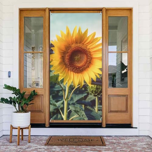 Willkommens-Türabdeckung, Dekoration, Türbanner 183 x 80 cm, schönes Sonnenblumen-Veranda-Banner, Schild, Fotohintergrund, saisonales Haustür-Banner zum Aufhängen, Banner für Urlaub, Party, Innen- und Willkommens-Türabdeckung, Dekoration, Türbanner 183 x 80 cm, schönes Sonnenblumen-Veranda-Banner, Schild, Fotohintergrund, saisonales Haustür-Banner zum Aufhängen, Banner für Urlaub, Party, Innen- und von BSCKKDMN