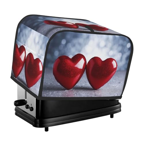 Zwei rote Herzen Toaster-Abdeckungen, 2 Scheiben, Brotmaschinen-Abdeckungen, gesteppter Toaster, staubdichte Abdeckung, kleine waschbare Geräteabdeckungen, Brotbackmaschinen-Schutz für Küche, kleine Zwei rote Herzen Toaster-Abdeckungen, 2 Scheiben, Brotmaschinen-Abdeckungen, gesteppter Toaster, staubdichte Abdeckung, kleine waschbare Geräteabdeckungen, Brotbackmaschinen-Schutz für Küche, kleine von BSCKKDMN