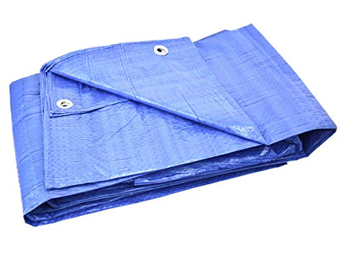 Abdeckplane - Wasserdicht Abdeckplane, Gewebeplane, Schutzplane - Leicht - Blau - 50g/m² - 6x12m von BSD