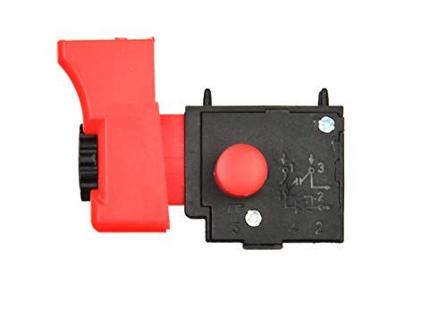 BSD Ersatz Taste Schalter Switch, Ersatzschalter für Winkelschleifer TN-33 - Schalter mit Drehzahlregler - Model: FA2-6/1BEK - 4A 250V/8A 125V - Kompatibel mit Winkelschleifer DWT von BSD