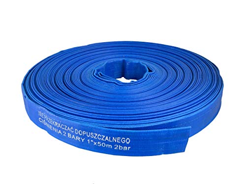 Industrieschlauch, Bauschlauch, Feuerwehrschlauch, Wasserschlauch, PVC Flachschlauch - 50m 1" - 2bar von BSD