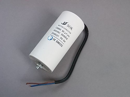 Kondensator Motorkondensator Anlaufkondensator 80 uF / 450V Mit Kabel von BSD