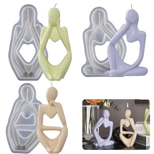 3 Stück Rosenherz, Rose, Blume, Kerze, 3D-Blume, Pfingstrose, Kunstharz, Gießharz, Silikonherstellung für Kerzen, Heimdekoration, Kerzenherstellung, 3D-Tierform, Tonformen (A) von BSDHGF