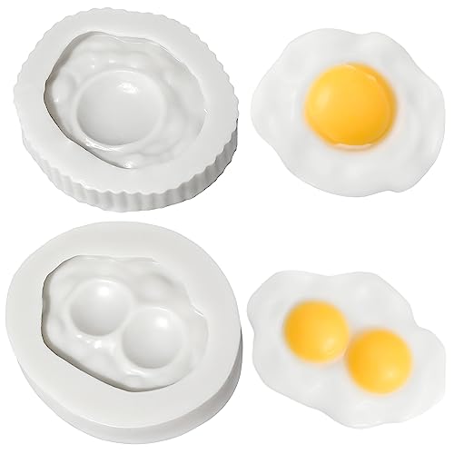 BSDHGF 2 Stück pochierte Eier-Silikonform, doppelte Eigelbeier, Seife, kreative Simulation, Spiegelei-Harz-Formen, Ei-Form, handgefertigte Aromen, Kerzenwachs-Form, Schokolade BSDHGF 2 Stück pochierte Eier-Silikonform, doppelte Eigelbeier, Seife, kreative Simulation, Spiegelei-Harz-Formen, Ei-Form, handgefertigte Aromen, Kerzenwachs-Form, Schokolade von BSDHGF