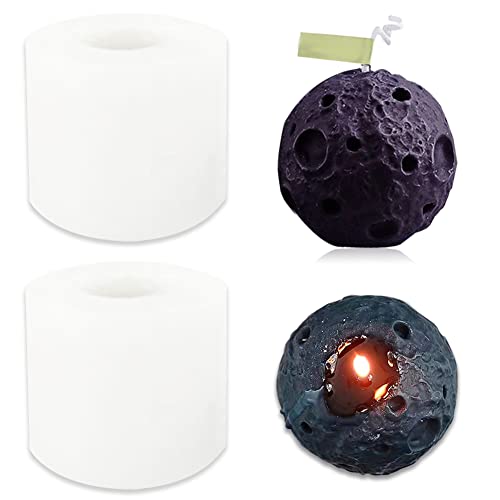 BSDHGF 3D-Mond-Kerzenformen für die Herstellung von Kerzen, Seifen, Aromatherapie, Silikon, Schokolade, Süßigkeiten, Kuchen, Fondant, 2 Stück BSDHGF 3D-Mond-Kerzenformen für die Herstellung von Kerzen, Seifen, Aromatherapie, Silikon, Schokolade, Süßigkeiten, Kuchen, Fondant, 2 Stück von BSDHGF