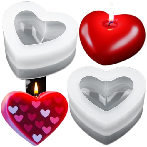 BSDHGF 3D-Osterei-Kerzenform, Silikonform für Kerzenherstellung, DIY-Kunstharzform für Fondant-Kuchen, Aromatherapie-Kerzen, Schokolade, Seife, Süßigkeiten (Herz) von BSDHGF