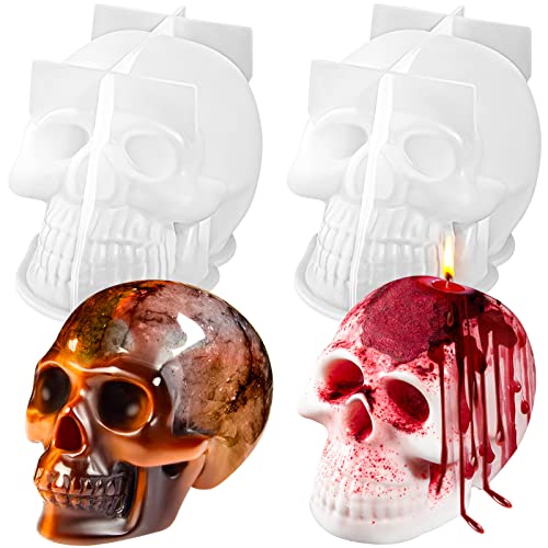 BSDHGF 3D-Osterei-Kerzenform, Silikonform für Kerzenherstellung, DIY-Kunstharzform für Fondant-Kuchen, Aromatherapie-Kerzen, Schokolade, Seife, Süßigkeiten (Totenkopf) von BSDHGF
