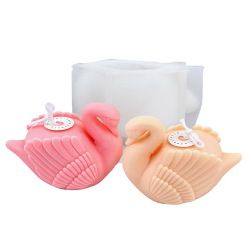 BSDHGF 3D-Silikonformen in Schwanenform für Kerzen, Harz, Aromatherapie-Kerzen, handgefertigte Wachsseife, Heimdekoration, Handwerk von BSDHGF