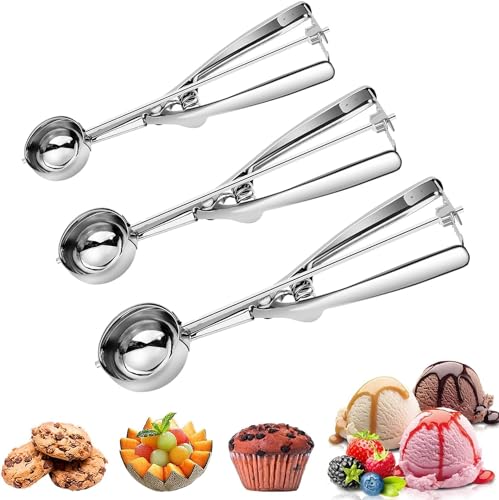 Eisportionierer, 3-teiliges Keksschaufel-Set, Keksschaufeln zum Backen, 3er-Set, Eisportionierer mit Auslöser, Keksschaufel zum Backen, Cupcake-Schaufel zum Backen, 3er-Set mit Keksteigschaufel Eisportionierer, 3-teiliges Keksschaufel-Set, Keksschaufeln zum Backen, 3er-Set, Eisportionierer mit Auslöser, Keksschaufel zum Backen, Cupcake-Schaufel zum Backen, 3er-Set mit Keksteigschaufel von BSDHGF