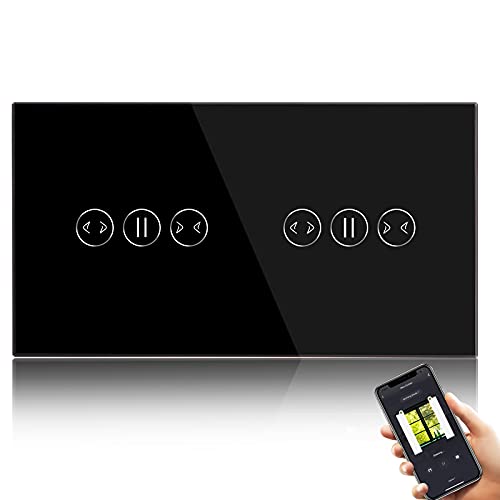BSEED Alexa WiFi Berührungssensor Touch Schalter 3 Fach 1 Weg Fernbedienung mit Smart Life/Tuya APP mit Smart Vorhang Schalter Alexa und Google Home Kompatibel Schwarz von BSEED