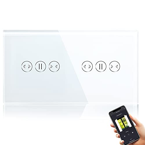 BSEED Alexa WiFi Berührungssensor Touch Schalter 3 Fach 1 Weg Fernbedienung mit Smart Life/Tuya APP mit Smart Vorhang Schalter Alexa und Google Home Kompatibel Weiß von BSEED