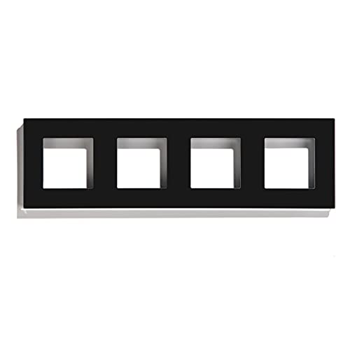 BSEED DIY 299 * 86mm quadratische Glasrahmenkombination für Lichtschalter, Rahmen nur Schwarz von BSEED