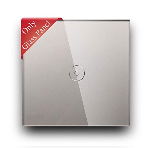 BSEED DIY Touch Glasplatte Nur Kombination 1 Fach mit Musterknopf, für Wandschalter 1/2-Wege Umschalter Touch-Schalter, nur für BSEED Funktionseinsatz geeignet von BSEED