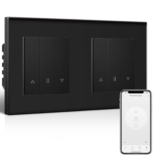 BSEED Doppel Smart Zigbee Rolladenschalter, Smart Jalousie Schalter Unterputz Kompatibel mit Alexa/Google Home/Tuya, Rolladen Zeitschaltuhr benötigt Nullleiter & Zigbee-Gateway, Schwarz BSEED Doppel Smart Zigbee Rolladenschalter, Smart Jalousie Schalter Unterputz Kompatibel mit Alexa/Google Home/Tuya, Rolladen Zeitschaltuhr benötigt Nullleiter & Zigbee-Gateway, Schwarz von BSEED
