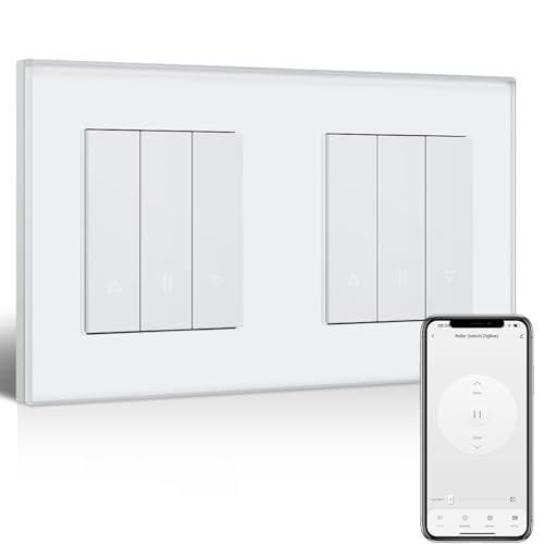BSEED Doppel Smart Zigbee Rolladenschalter, Smart Jalousie Schalter Unterputz Kompatibel mit Alexa/Google Home/Tuya, Rolladen Zeitschaltuhr benötigt Nullleiter & Zigbee-Gateway, Weiß BSEED Doppel Smart Zigbee Rolladenschalter, Smart Jalousie Schalter Unterputz Kompatibel mit Alexa/Google Home/Tuya, Rolladen Zeitschaltuhr benötigt Nullleiter & Zigbee-Gateway, Weiß von BSEED