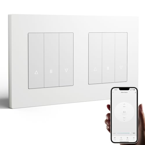 BSEED Doppel Smart Zigbee Rolladenschalter, Smart Jalousie Schalter Unterputz Kompatibel mit Alexa/Google Home/Tuya,Rolladen Zeitschaltuhr mit PC Rahmen,Benötigt Nullleiter & Zigbee-Gateway,Weiß BSEED Doppel Smart Zigbee Rolladenschalter, Smart Jalousie Schalter Unterputz Kompatibel mit Alexa/Google Home/Tuya,Rolladen Zeitschaltuhr mit PC Rahmen,Benötigt Nullleiter & Zigbee-Gateway,Weiß von BSEED