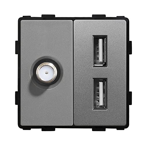 BSEED EU Standard 1/2 Satellit mit USB Steckdose Grau 86mm BSEED EU Standard 1/2 Satellit mit USB Steckdose Grau 86mm von BSEED