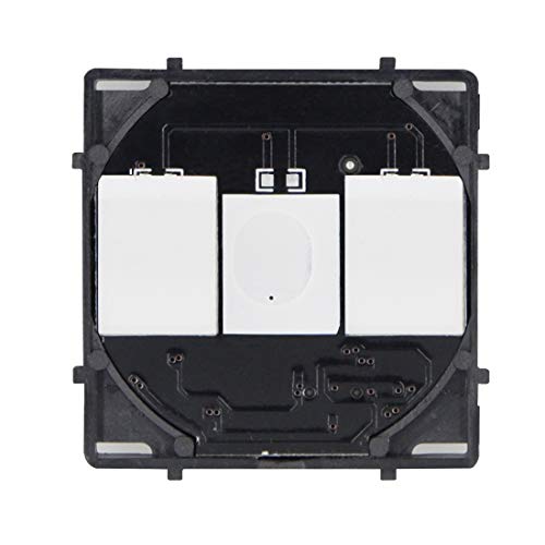 BSEED EU Standard Dimmer Schalter 2 Fach 1 Weg Touch-Wandleuchte Schalterfunktion Einsatz mit LED-Grundlicht 50 mm Größe Kompatibel mit 86 mm Glas-Touchpanel, kein Neutralleiter von BSEED