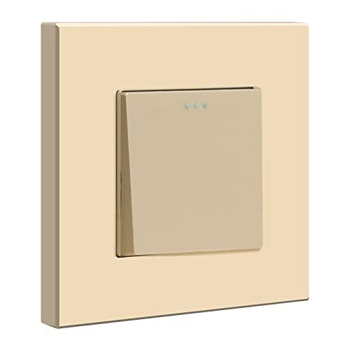 BSEED Lichtschalter 1 Fach 1 Weg PC Panel Lichtschalter Unterputz Taster Schalter Wandschalter Schalter Unterputz Light Switch für Wohnzimmer, Küche, Büro, Gold-86mm BSEED Lichtschalter 1 Fach 1 Weg PC Panel Lichtschalter Unterputz Taster Schalter Wandschalter Schalter Unterputz Light Switch für Wohnzimmer, Küche, Büro, Gold-86mm von BSEED