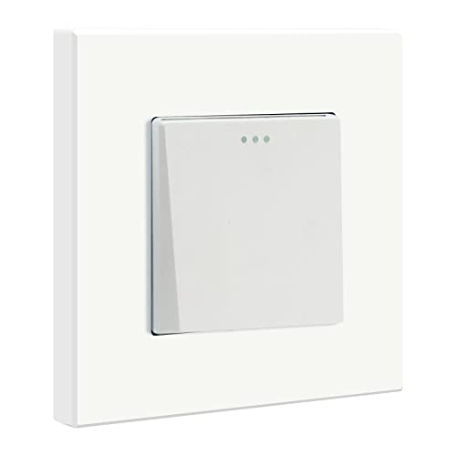 BSEED Lichtschalter 1 Fach 1 Weg PC Panel Lichtschalter Unterputz Taster Schalter Wandschalter Schalter Unterputz Light Switch für Wohnzimmer, Küche, Büro, Weiß-86mm von BSEED