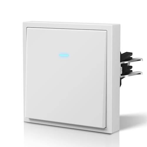 BSEED Lichtschalter Matt mit Licht, Wechselschalter Unterputz mit Krallen, Einfach Montage, C-Serie,1 Fach 1 Weg,80mm Weiß BSEED Lichtschalter Matt mit Licht, Wechselschalter Unterputz mit Krallen, Einfach Montage, C-Serie,1 Fach 1 Weg,80mm Weiß von BSEED