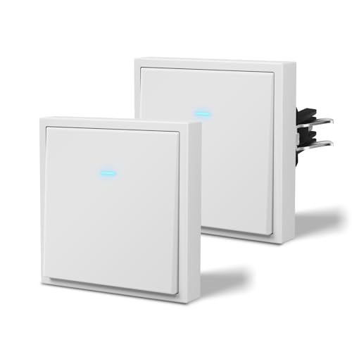 BSEED Lichtschalter Matt mit Licht, Wechselschalter Unterputz mit Krallen, Einfach Montage, C-Serie,1 Fach 1 Weg - 2Pack,80mm Weiß BSEED Lichtschalter Matt mit Licht, Wechselschalter Unterputz mit Krallen, Einfach Montage, C-Serie,1 Fach 1 Weg - 2Pack,80mm Weiß von BSEED