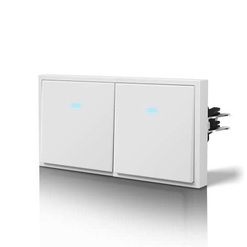 BSEED Lichtschalter Matt mit Licht, Wechselschalter Unterputz mit Krallen, Nur Horizontale Montage, C-Serie,Doppelt 1 Fach 2 Wege,150mm Weiß BSEED Lichtschalter Matt mit Licht, Wechselschalter Unterputz mit Krallen, Nur Horizontale Montage, C-Serie,Doppelt 1 Fach 2 Wege,150mm Weiß von BSEED