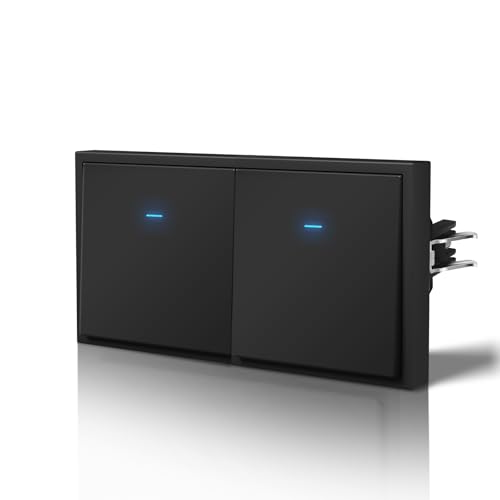 BSEED Lichtschalter Matt mit Licht, Wechselschalter Unterputz mit Krallen, Nur Horizontale Montage, C-Serie,Doppelt 1 Fach 3 Wege,150mm Schwarz BSEED Lichtschalter Matt mit Licht, Wechselschalter Unterputz mit Krallen, Nur Horizontale Montage, C-Serie,Doppelt 1 Fach 3 Wege,150mm Schwarz von BSEED