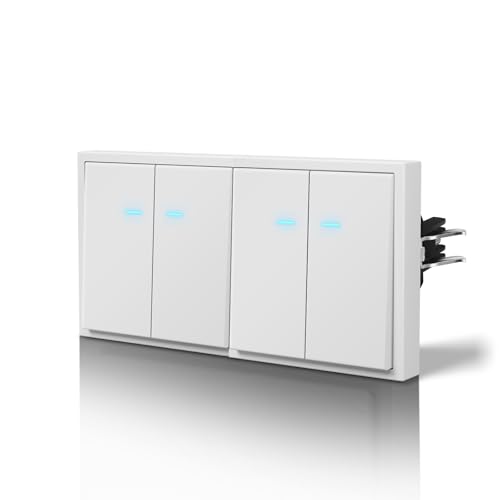 BSEED Lichtschalter Matt mit Licht, Wechselschalter Unterputz mit Krallen, Nur Horizontale Montage, C-Serie,Doppelt 2 Fach 1 Weg,150mm Weiß BSEED Lichtschalter Matt mit Licht, Wechselschalter Unterputz mit Krallen, Nur Horizontale Montage, C-Serie,Doppelt 2 Fach 1 Weg,150mm Weiß von BSEED