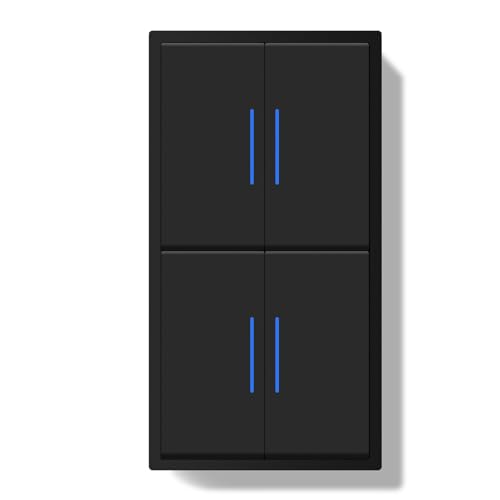 BSEED Lichtschalter Unterputz mit Steckklemme,2 Fach 2 Weg +2 Fach 2 Weg Wechselschalter mit LED Kontrollleuchte,Doppelschalter mit PC Rahmen,Unterputz Schalter Schwarz- 150X80mm BSEED Lichtschalter Unterputz mit Steckklemme,2 Fach 2 Weg +2 Fach 2 Weg Wechselschalter mit LED Kontrollleuchte,Doppelschalter mit PC Rahmen,Unterputz Schalter Schwarz- 150X80mm von BSEED