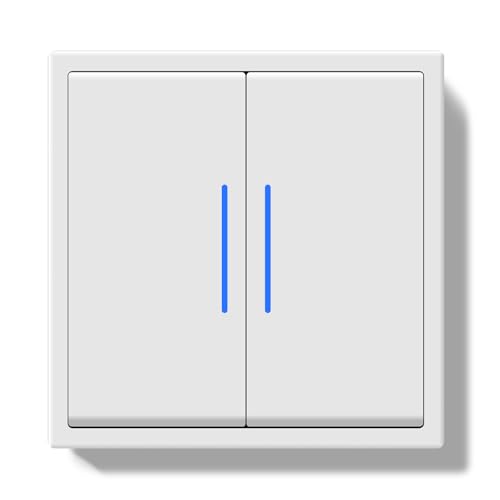BSEED Lichtschalter Unterputz,Taster Schalter mit Steckklemme,2 Fach 2 Weg Wechselschalter mit LED Kontrollleuchte,Modern Wandschalter mit PC Rahmen,Unterputz Schalter Weiß - 80X80mm BSEED Lichtschalter Unterputz,Taster Schalter mit Steckklemme,2 Fach 2 Weg Wechselschalter mit LED Kontrollleuchte,Modern Wandschalter mit PC Rahmen,Unterputz Schalter Weiß - 80X80mm von BSEED