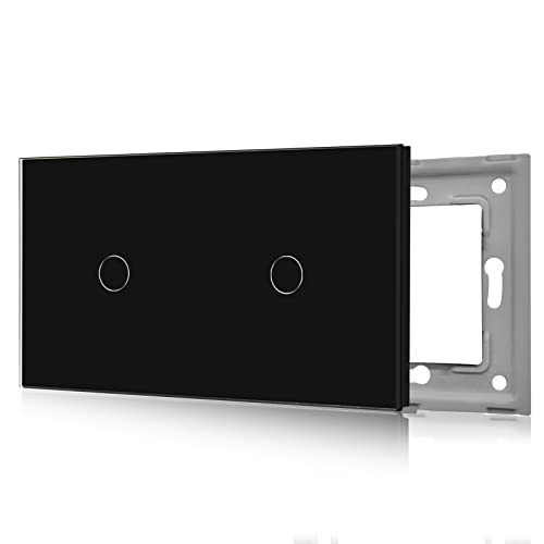 BSEED Wandleuchte Schalter Touch Glas Panel Nur Double 1 Fach Schwarz 157mm * 86mm von BSEED