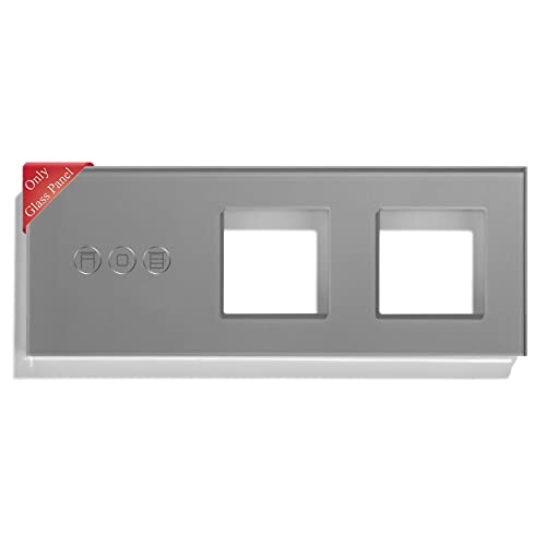 BSEED Rahmen Glasrahmen Panel für Doppel Smart Rolladenschalter und Steckdose Kristall Glasscheibe Glaspanel für Rolladenschalter und Steckdose 3 Fach Grau 228mm BSEED Rahmen Glasrahmen Panel für Doppel Smart Rolladenschalter und Steckdose Kristall Glasscheibe Glaspanel für Rolladenschalter und Steckdose 3 Fach Grau 228mm von BSEED