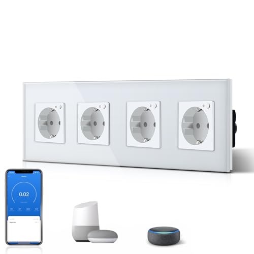 BSEED Schuko Wifi 4 Fach Steckdose Unterputz mit Energieüberwachung 16A Smart Alexa, APP-Steuerung Arbeit mit Alexa/Google Home Stromverbrauch messen, Zeitpläne, Timer, Nur 2.4 GHz Weiß BSEED Schuko Wifi 4 Fach Steckdose Unterputz mit Energieüberwachung 16A Smart Alexa, APP-Steuerung Arbeit mit Alexa/Google Home Stromverbrauch messen, Zeitpläne, Timer, Nur 2.4 GHz Weiß von BSEED