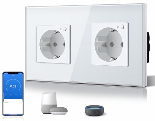 BSEED Schuko Wifi Doppelt Steckdose Unterputz mit Energieüberwachung 16A Smart Alexa, APP-Steuerung Arbeit mit Alexa/Google Home Stromverbrauch messen, Zeitpläne, Timer, Nur 2.4 GHz Weiß BSEED Schuko Wifi Doppelt Steckdose Unterputz mit Energieüberwachung 16A Smart Alexa, APP-Steuerung Arbeit mit Alexa/Google Home Stromverbrauch messen, Zeitpläne, Timer, Nur 2.4 GHz Weiß von BSEED