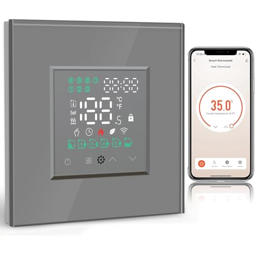 BSEED Smart Alexa Thermostat, Elektrische Fußbodenheizung Thermostat, Programmierbare Thermostat für 16A Elektroheizung, Heizungsthermostat, Kompatibel mit Alexa, Google Home Grau(Hub unbenötigt) von BSEED