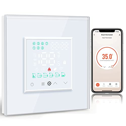 BSEED Smart Alexa Thermostat, Elektrische Fußbodenheizung Thermostat, Programmierbare Thermostat für 16A Elektroheizung, Heizungsthermostat, Kompatibel mit Alexa und Google Home Weiß (Hub unbenötigt) von BSEED