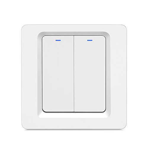 BSEED Smart Alexa WiFi 2-Gang-WLAN-Wandleuchtenschalter PC Arbeiten mit Echo Dot Alexa Google Home-Zeitschaltuhr für Fernbedienung Sprachsteuerung （Kein Hub erforderlich） von BSEED