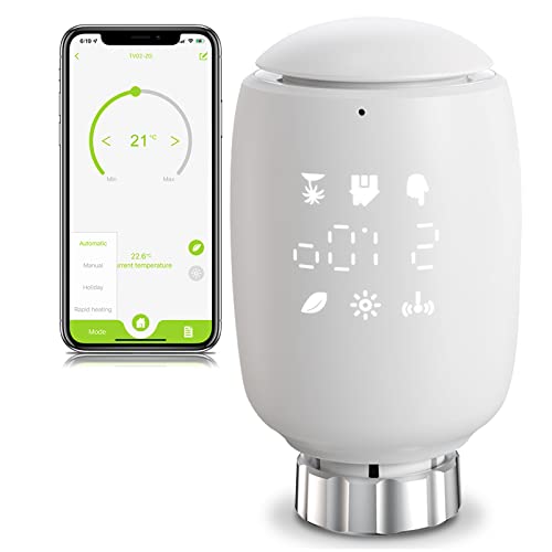 BSEED Smart Home Thermostat für Heizkörper, Heizungsthermostat, Heizkörperthermostat, Zigbee Schalter Heizungssteuerung per Tuya App, Smart Life mit Alexa, Google Home(Tuya Hub Nicht enthalten) von BSEED