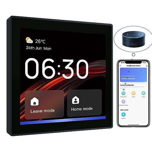 BSEED Smart Home Wlan Touch Control Panel, mit integriertem Tuya Zigbee Gateway und Alexa Voice Service, Wlan Schalter,Smart Scene Schalter für Lichtschalter,Thermostate usw. mehr als 100 Smart Geräte von BSEED
