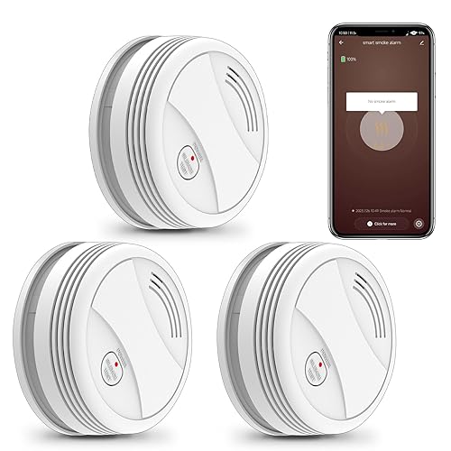 BSEED Smart Rauchmelder/Feuermelder, Smart Home WLAN Rauchmelder mit App Benachrichtigung, arbeitet mit Amazon Alexa/Google Home, vernetzte Rauchmelder mit 85 dB nach CE & EN 14604 Standard, 3er Pack von BSEED