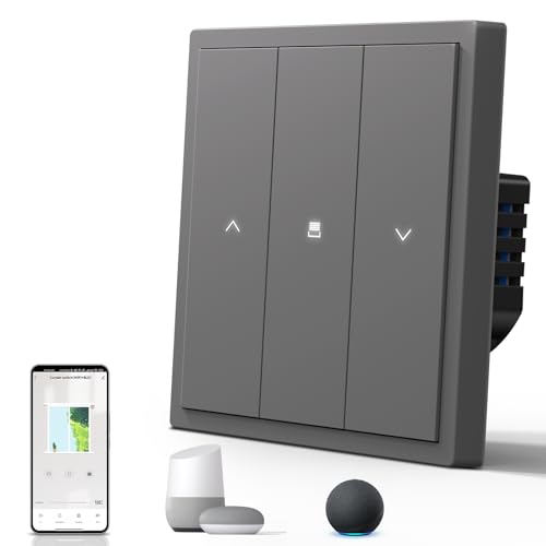 BSEED Smart Rollladenschalter Matt, Wlan Schalter mit Kontrollleuchte, Wechselschalter Unterputz, S-Serie, 86mm Grau BSEED Smart Rollladenschalter Matt, Wlan Schalter mit Kontrollleuchte, Wechselschalter Unterputz, S-Serie, 86mm Grau von BSEED