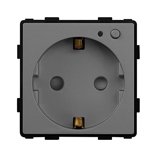 BSEED Smart ZigBee Steckdose mit Verbrauchsmessung, Smart Einbausteckdose mit Energiekostenmesser, EU Steckdose 16Amp Steckdose Function Key Grau 86mm(Tuya ZigBee Hub erforderlich) von BSEED