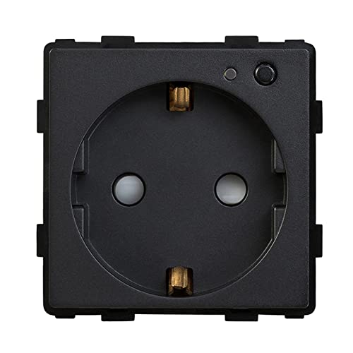 BSEED Smart ZigBee Steckdose mit Verbrauchsmessung, Smart Einbausteckdose mit Energiekostenmesser, EU Steckdose 16Amp Steckdose Function Key Schwarz 86mm(Tuya ZigBee Hub erforderlich) von BSEED