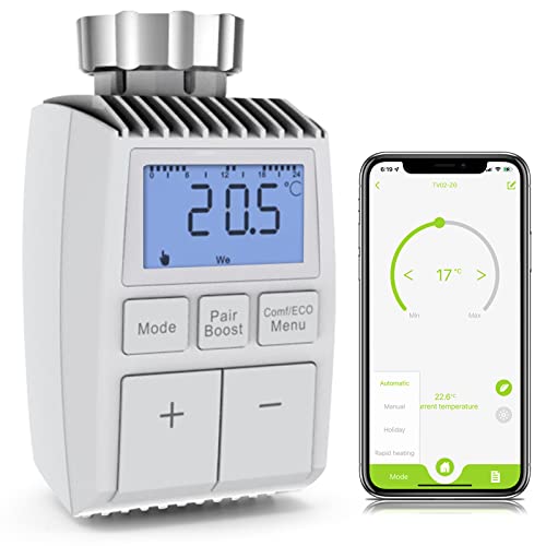 BSEED Smart Heizkörperthermostat, ZigBee intelligente Digitale Heizungssteuerung per Tuya App und Smart Life, funktioniert mit Alexa und Google Home, (Tuya Hub Nicht enthalten) von BSEED