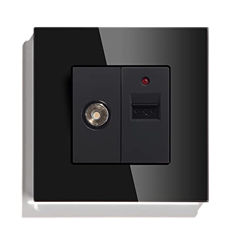 BSEED TV + 3.1A USB Crystal Frame Single TV Antenne Koaxial Steckdose und Single USB Ladesteckdose Schwarz BSEED TV + 3.1A USB Crystal Frame Single TV Antenne Koaxial Steckdose und Single USB Ladesteckdose Schwarz von BSEED