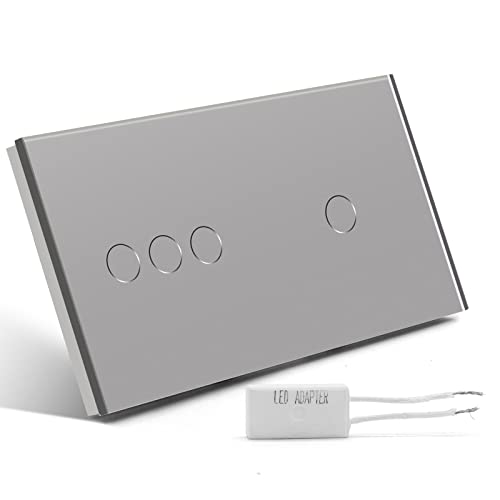 BSEED Touch Dimmer Lichtschalter Berührung Bildschirm 700W 1-Fach 2-Weg und 1-Fach 1-Weg 157mm, Eingebettet Einfache Installation Grau BSEED Touch Dimmer Lichtschalter Berührung Bildschirm 700W 1-Fach 2-Weg und 1-Fach 1-Weg 157mm, Eingebettet Einfache Installation Grau von BSEED
