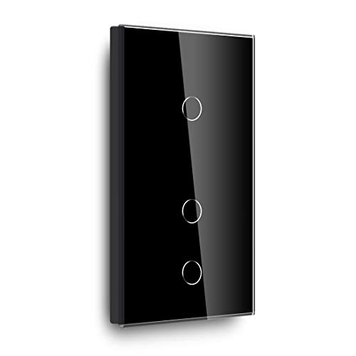BSEED Touch Lichtschalter 1 Fach 2 Wege mit 2 Fach 2 Wege Glas Lichtschalter Schwarz Led Touch Schalter Touchscreen Funktioniert mit LED Lampe 157mm EU Standard BSEED Touch Lichtschalter 1 Fach 2 Wege mit 2 Fach 2 Wege Glas Lichtschalter Schwarz Led Touch Schalter Touchscreen Funktioniert mit LED Lampe 157mm EU Standard von BSEED
