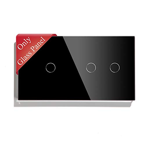 BSEED Touch Lichtschalter Glasscheibe Kristall Glasscheibe Glaspanel für Wandlichtschalter 1 Fach+2 Fach Schwarz 157mm BSEED Touch Lichtschalter Glasscheibe Kristall Glasscheibe Glaspanel für Wandlichtschalter 1 Fach+2 Fach Schwarz 157mm von BSEED